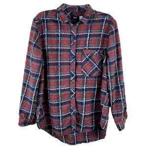 BDG Urban Outfitters Plaid Flannel Textured Knit Shirt Women Sz S Western Grunge